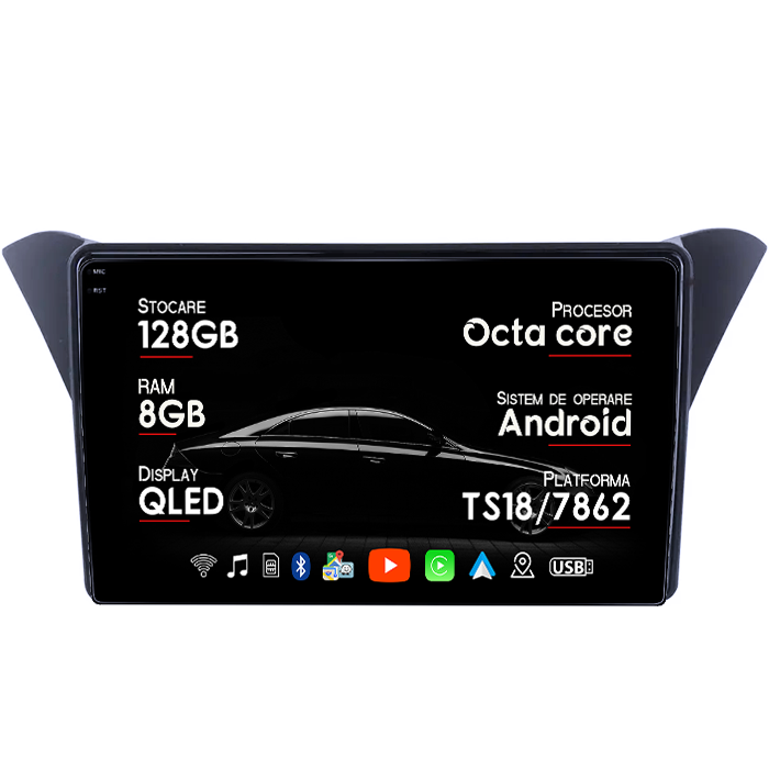 Navigatie dedicata Rohens Coupe 2012 , 8GB RAM 128GB ROM, Octacore, Platforma TS18, Android 13, Display QLED 9”, Suporta camera 360º, DSP, Carplay&Android Auto, SIM 4G, Ventilator Activ [1]