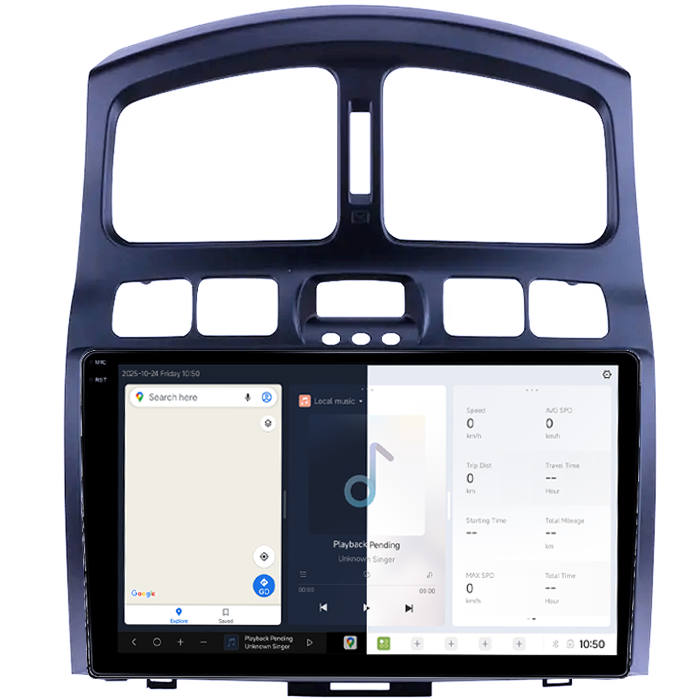 Navigatie dedicata Hyundai Santa Fe 2000-2012, DUDU3, 4GB RAM 64GB ROM, Octacore, Platforma 8581, Android, Display QLED 9", DSP, Carplay&AndroidAuto [2]