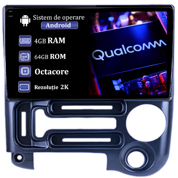 Navigatie dedicata Santro 2006-2015, 4GB RAM 64GB ROM, Procesor Qualcomm Octacore, Android 14, Rezolutie 2K, Display QLED 9", DSP, Carplay&Android Auto, SIM 4G [1]