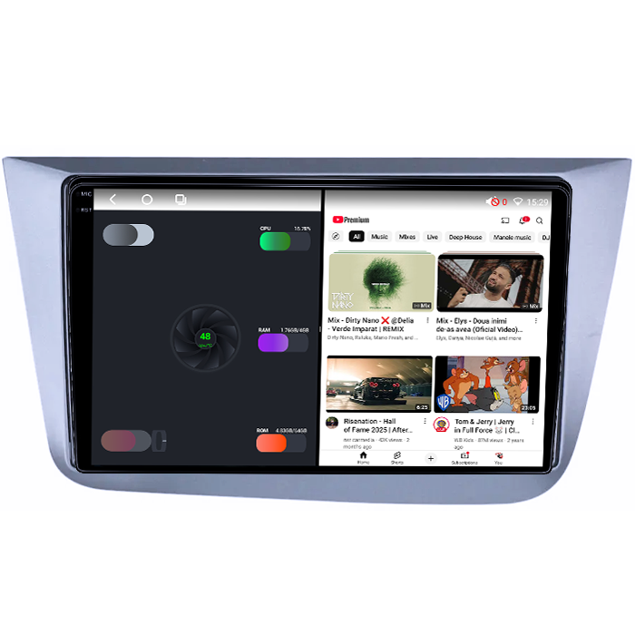 Navigatie dedicata Seat Altea 2004-2015,4GB RAM 32GB ROM, Octacore, Android 14, Display QLED 1K 9", DSP, Carplay&Android Auto, SIM 4G, Bluetooth, Ventilator Activ [3]