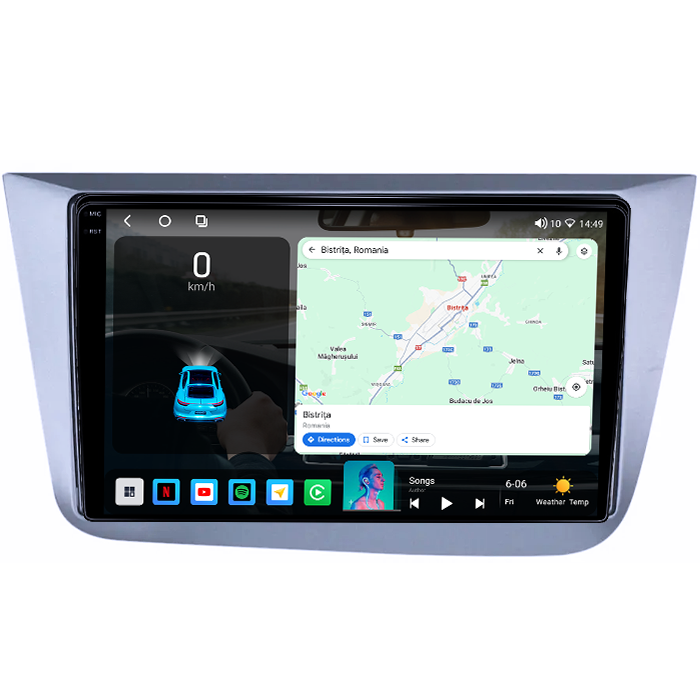 Navigatie dedicata Seat Altea 2004-2015,4GB RAM 32GB ROM, Octacore, Android 14, Display QLED 1K 9", DSP, Carplay&Android Auto, SIM 4G, Bluetooth, Ventilator Activ [2]
