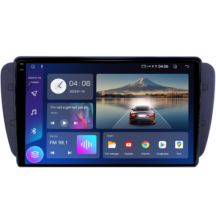 Navigatie dedicata Seat Ibiza 2009-2012, 4GB RAM 64GB ROM, Quad Core, Display 9" QLED 1K, Carplay, Android 14, Bluetooth, Magazin Play, Suport Camere AHD [4]