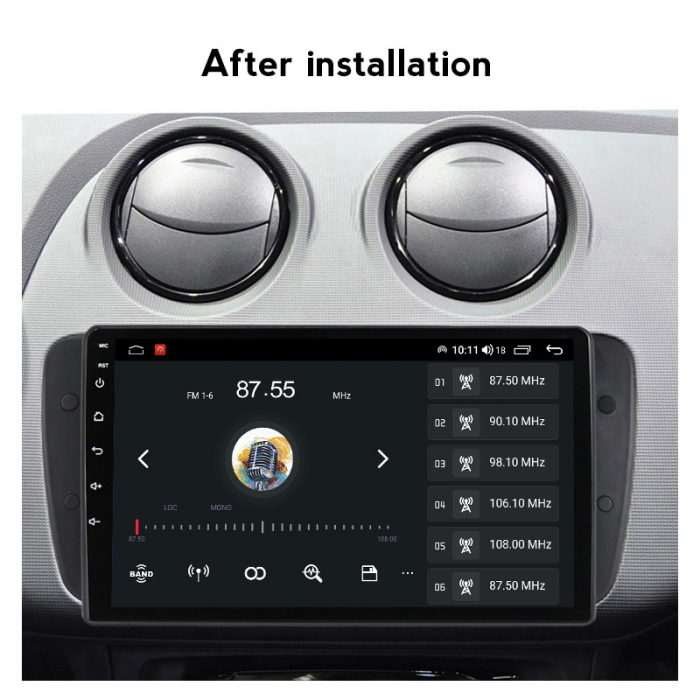 Navigatie dedicata Seat Ibiza 2009-2013, 4 GB RAM 32 ROM, Android 13, Display QLED, 9", DSP, Carplay, Android Auto, Internet, Youtube , Waze , WI-FI , USB , Bluetooth [5]