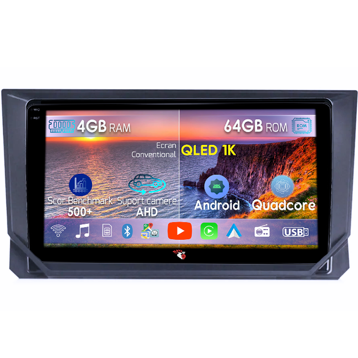 Navigatie dedicata Seat Ibiza 2017-2022, 4GB RAM 64GB ROM, Octacore, Android 14, Display QLED 1K 9", Carplay&Android Auto, SIM 4G, Ventilator Activ [1]