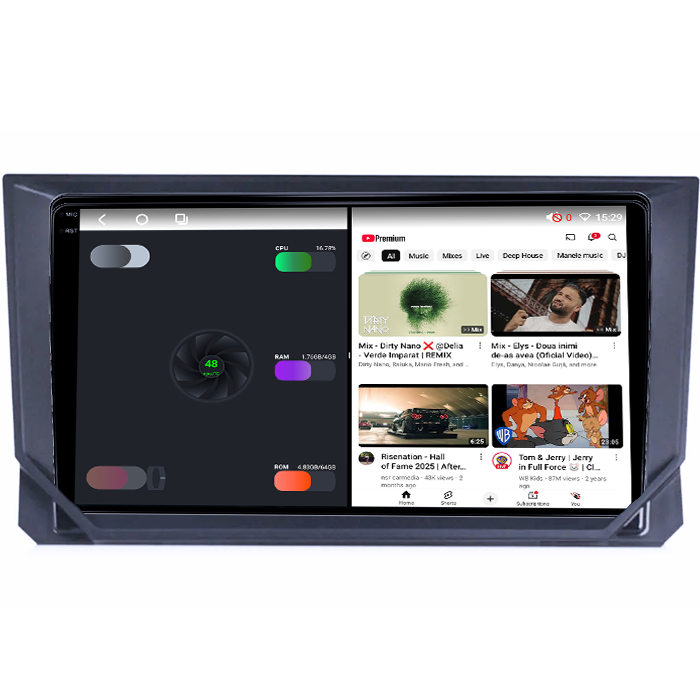 Navigatie dedicata Seat Ibiza 2017-2022, 4GB RAM 64GB ROM, Octacore, Android 14, Display QLED 1K 9", Carplay&Android Auto, SIM 4G, Ventilator Activ [3]