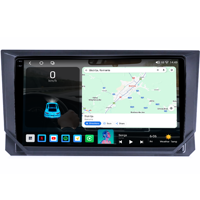 Navigatie dedicata Seat Ibiza 2017-2022, 4GB RAM 64GB ROM, Octacore, Android 14, Display QLED 1K 9", Carplay&Android Auto, SIM 4G, Ventilator Activ [2]