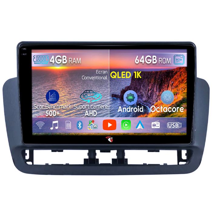 Navigatie dedicata Seat Ibiza 4 2014-2017, 4GB RAM 64GB ROM, Octacore, Android 14, Display QLED 1K 9", Carplay&Android Auto, SIM 4G, Ventilator Activ [1]