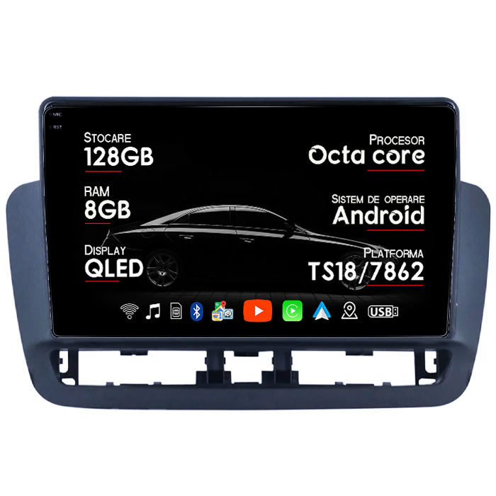 Navigatie dedicata Seat Ibiza 4 2014-2017, 8GB RAM 128GB ROM, Octacore, Platforma TS18, Android 13, Display QLED 9”, Suporta camera 360º, DSP, Carplay&Android Auto, SIM 4G, Ventilator Activ [1]