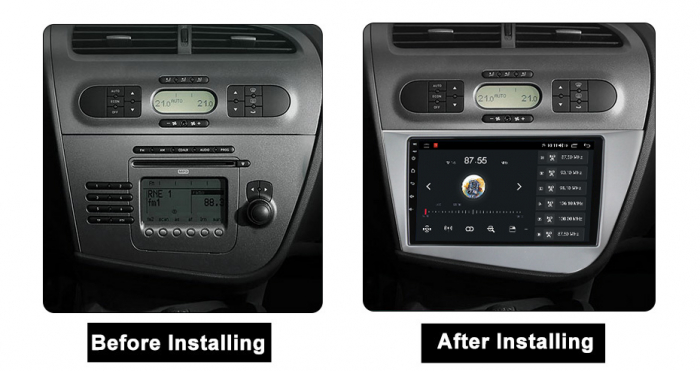 Navigatie dedicata Seat Leon 2005-2012, 4 GB RAM 32 ROM, Android 13, Display QLED, 9", DSP, Carplay, Android Auto, Internet, Youtube , Waze , WI-FI , USB , Bluetooth [6]