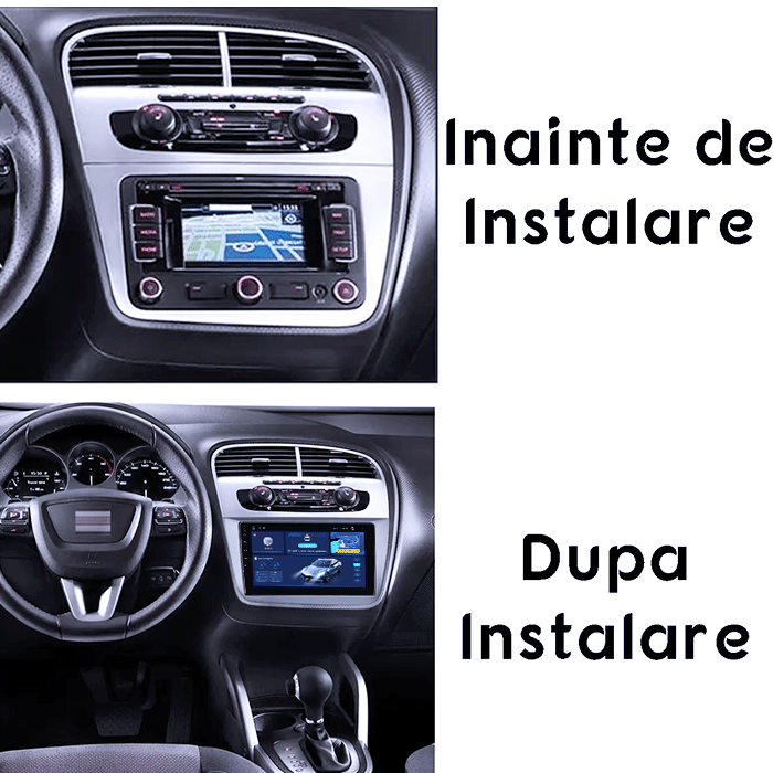 Navigatie dedicata Seat Leon 2005-2012, 4GB RAM 64GB ROM, Octacore, Android 14, Display QLED 1K 9", Carplay&Android Auto, SIM 4G, Ventilator Activ [5]