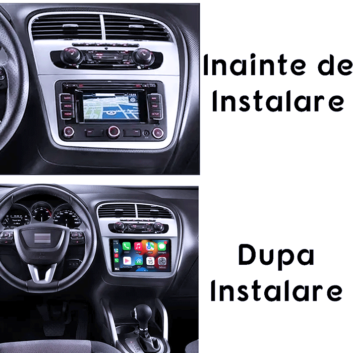 Navigatie dedicata Seat Leon 2005-2012, 4GB RAM 64GB ROM, Procesor Qualcomm Octacore, Android 14, Rezolutie 2K, Display QLED 9", DSP, Carplay&Android Auto, SIM 4G [6]