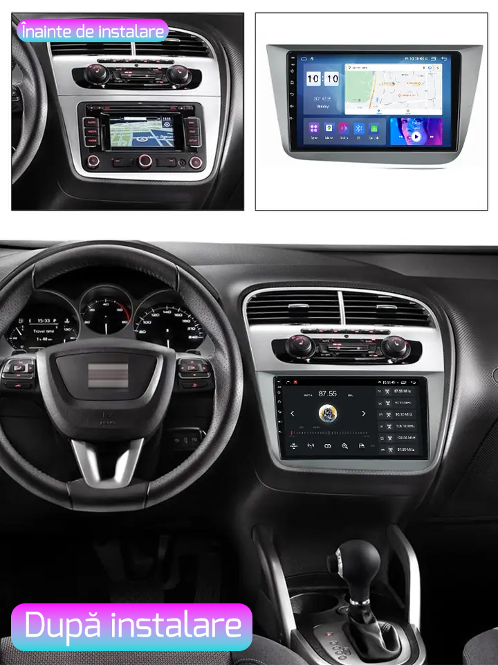 Navigatie dedicata Seat Leon 2005-2012, 8GB RAM 128GB ROM, Octacore, Platforma TS18, Android 13, Display QLED 9”, Suporta camera 360º, DSP, Carplay&Android Auto, SIM 4G, Ventilator Activ [4]