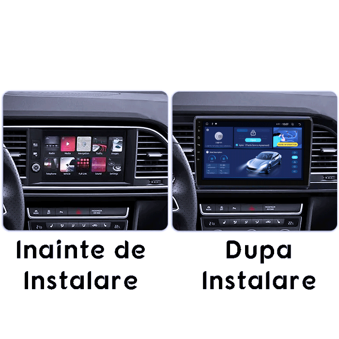 Navigatie dedicata Seat Leon 2012-2018, 4GB RAM 64GB ROM, Octacore, Android 14, Display QLED 1K 9", Carplay&Android Auto, SIM 4G, Ventilator Activ [5]