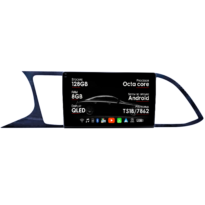 Navigatie GPS NAVI-IT 1DIN compatibil cu VW, OPEL, DACIA, FORD NISSAN , TOYOTA, 8GB RAM 128GB ROM, Octacore, Platforma TS18, Android 14, Display QLED 10", Suporta camera 360", DSP, Carplay&Android [1]