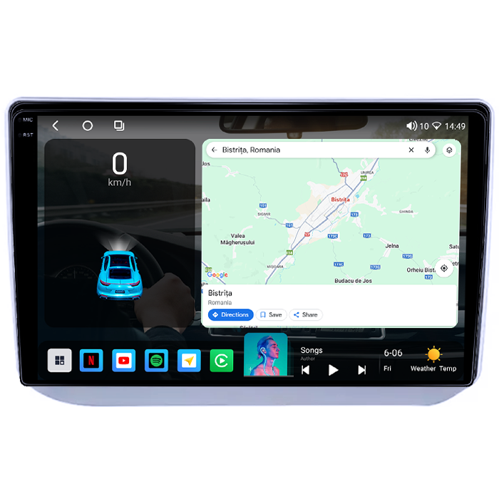 Navigatie dedicata Skoda Fabia 2007-2014, 4GB RAM 64GB ROM, Octacore, Android 14, Display QLED 1K 10", Carplay&Android Auto, SIM 4G, Ventilator Activ [2]
