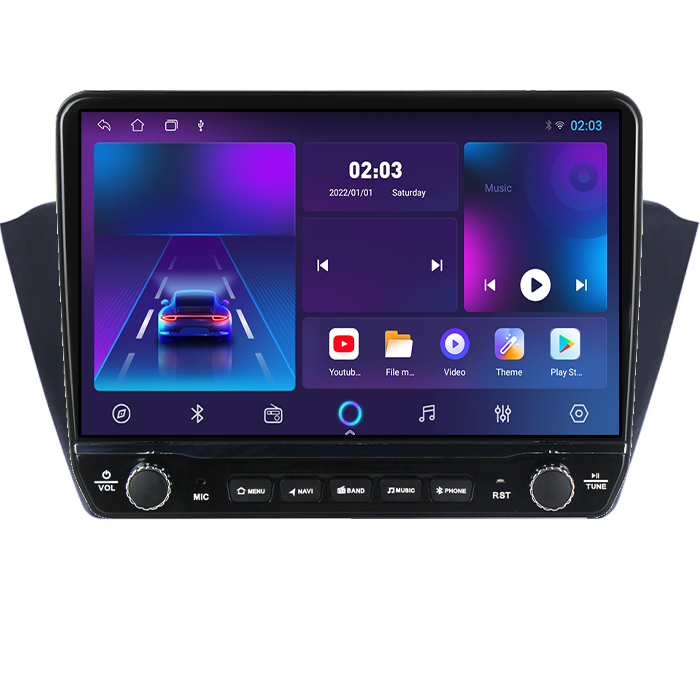 Navigatie dedicata Skoda Fabia 2014+ Tesla cu butoane rotative model 2024, 4GB RAM 64GB ROM, Procesor Quadcore, Android 14, Display QLED 10", DSP, Carplay&Android Auto [4]