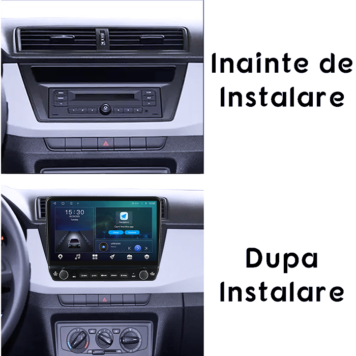 Navigatie dedicata Skoda Fabia 2014+ Tesla cu butoane rotative model 2024, 4GB RAM 64GB ROM, Procesor Quadcore, Android 14, Display QLED 10", DSP, Carplay&Android Auto [6]