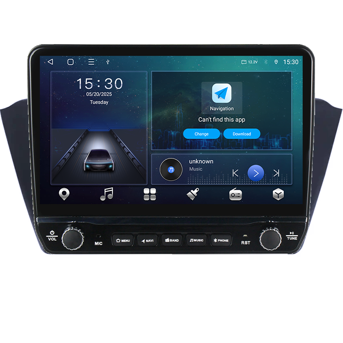 Navigatie dedicata Skoda Fabia 2014+ Tesla cu butoane rotative model 2024, 4GB RAM 64GB ROM, Procesor Quadcore, Android 14, Display QLED 10", DSP, Carplay&Android Auto [5]