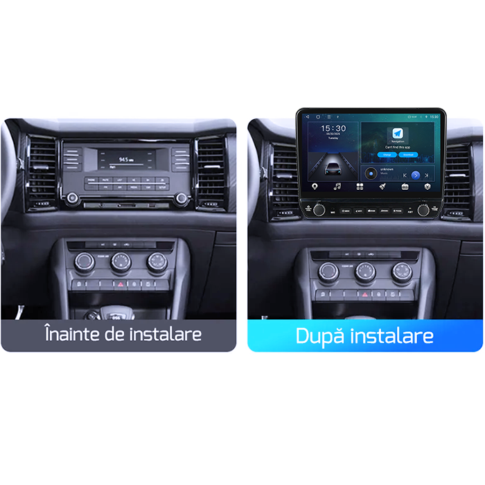 Navigatie dedicata Skoda Kodiaq Tesla cu butoane rotative model 2024, 4GB RAM 64GB ROM, Procesor Quadcore, Android 14, Display QLED 10", DSP, Carplay&Android Auto [7]