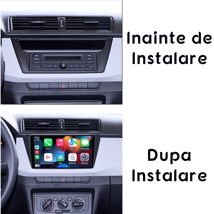 Navigatie dedicata Skoda Fabia 2015, 4GB RAM 64GB ROM, Octacore, Android 14, Display QLED 1K 9", Carplay&Android Auto, SIM 4G, Ventilator Activ [5]