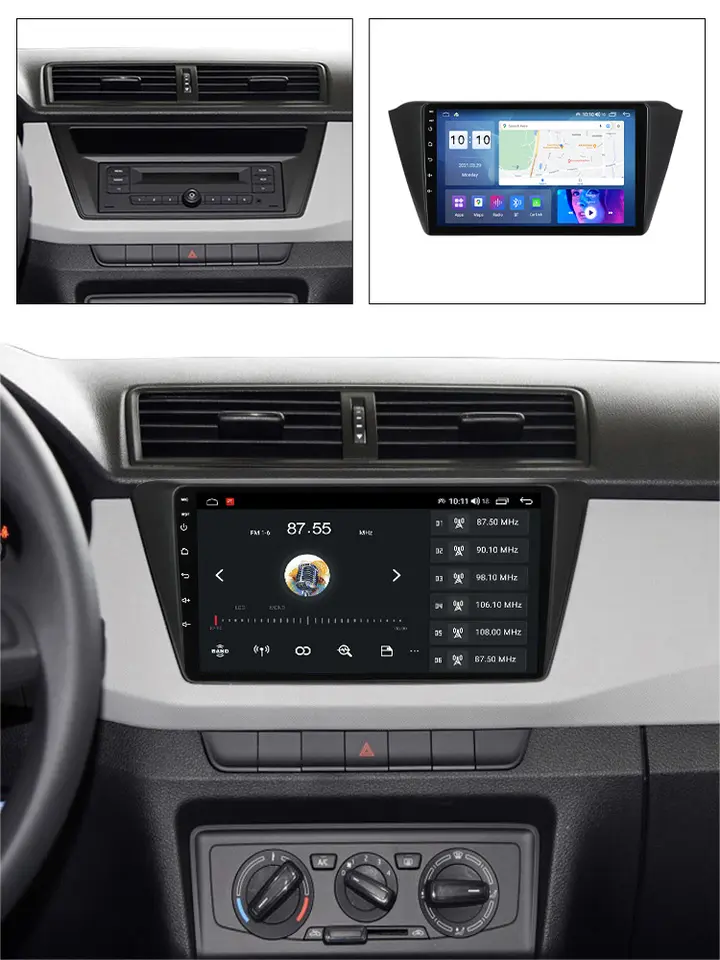 Navigatie dedicata Skoda Fabia 2015, 8GB RAM 128GB ROM, Octacore, Platforma TS18, Android 13, Display QLED 9”, Suporta camera 360º, DSP, Carplay&Android Auto, SIM 4G, Ventilator Activ [4]