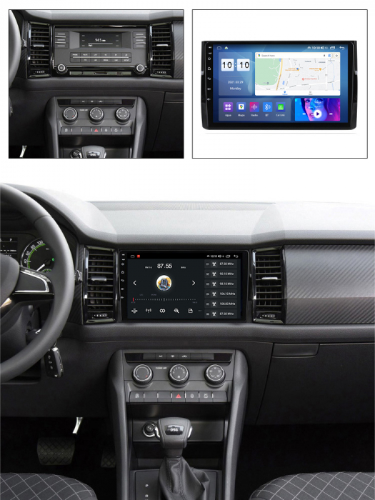 Navigatie dedicata Skoda Kodiaq 2016-2018, 4GB RAM 64GB ROM, Octacore, Android 13, Display QLED 9", DSP, Carplay, Android Auto, Internet, Youtube, Waze, WIFI, Bluetooth [9]