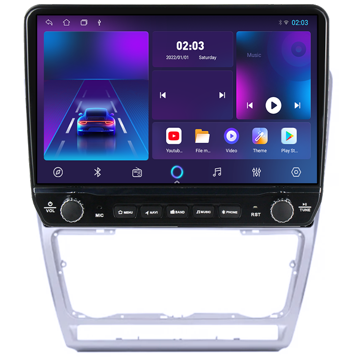 Navigatie dedicata Skoda Octavia 2 2004-2013 Gray Tesla cu butoane rotative model 2024, 4GB RAM 64GB ROM, Procesor Quadcore, Android 14, Display QLED 10", DSP, Carplay&Android Auto [5]