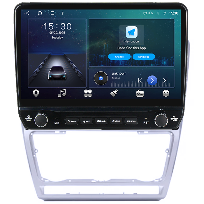 Navigatie dedicata Skoda Octavia 2 2004-2013 Gray Tesla cu butoane rotative model 2024, 4GB RAM 64GB ROM, Procesor Quadcore, Android 14, Display QLED 10", DSP, Carplay&Android Auto [6]