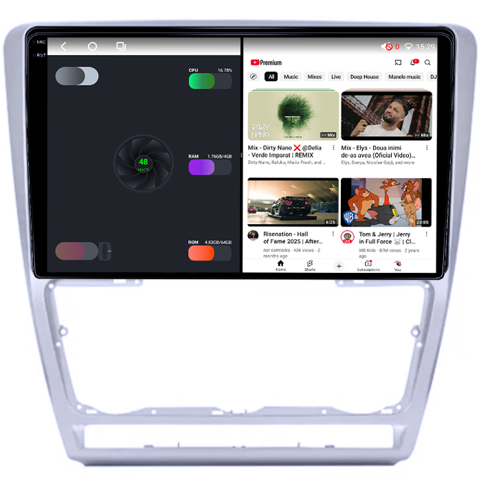 Navigatie dedicata Skoda Octavia 2 2004-2013, Facelift 2009-2013, 4GB RAM 64GB ROM, Octacore, Android 14, Display QLED 1K 10", Carplay&Android Auto, SIM 4G, Ventilator Activ [3]
