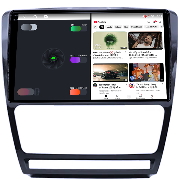 Navigatie dedicata Skoda Octavia 2008-2013, 4GB RAM 64GB ROM, Octacore, Android 14, Display QLED 1K 10", Carplay&Android Auto, SIM 4G, Ventilator Activ [3]