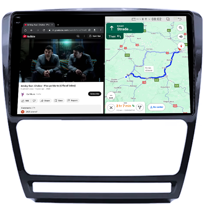 Navigatie dedicata Skoda Octavia 2008-2013, 8GB RAM 128GB ROM, Octacore, Platforma TS18, Android 14, Display QLED 10", Suporta camera 360", DSP, Carplay&Android Auto, SIM 4G, Ventilator Activ [7]
