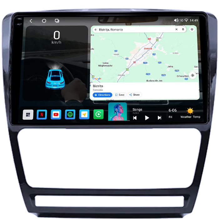 Navigatie dedicata Skoda Octavia 2008-2013, 8GB RAM 128GB ROM, Octacore, Platforma TS18, Android 14, Display QLED 10", Suporta camera 360", DSP, Carplay&Android Auto, SIM 4G, Ventilator Activ [2]