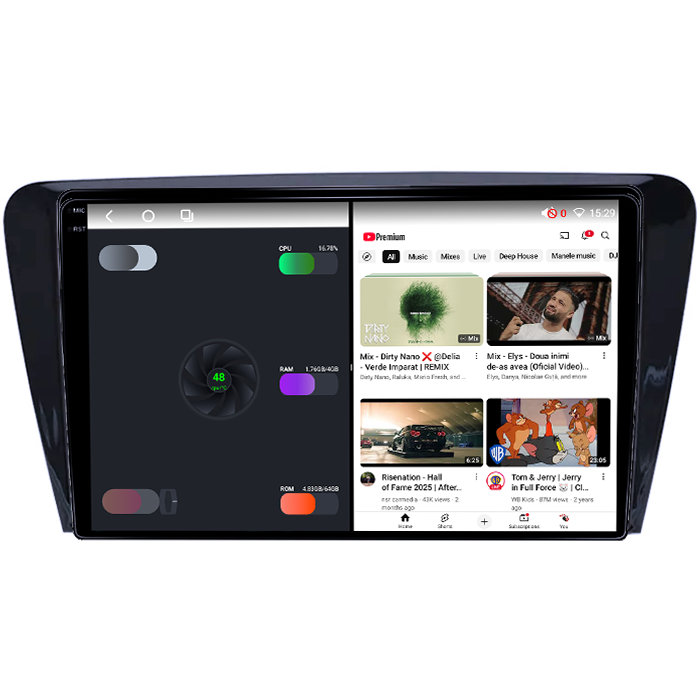 Navigatie dedicata Skoda Octavia 2013-2018, 4GB RAM 64GB ROM, Octacore, Android 14, Display QLED 1K 10", Carplay&Android Auto, SIM 4G, Ventilator Activ [3]