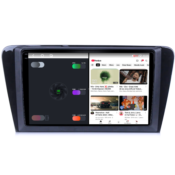 Navigatie dedicata Skoda Octavia A7 2014, 4GB RAM 64GB ROM, Octacore, Android 14, Display QLED 1K 10", Carplay&Android Auto, SIM 4G, Ventilator Activ [3]