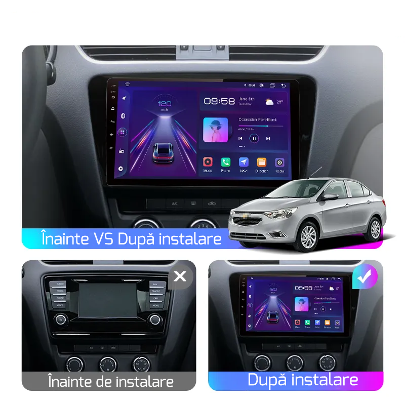 Navigatie dedicata Skoda Octavia A7 2014, 8GB RAM 128GB ROM, Octacore, Platforma TS18, Android 13, Display QLED 10.1”, Suporta camera 360º, DSP, Carplay&Android Auto, SIM 4G, Ventilator Activ [6]
