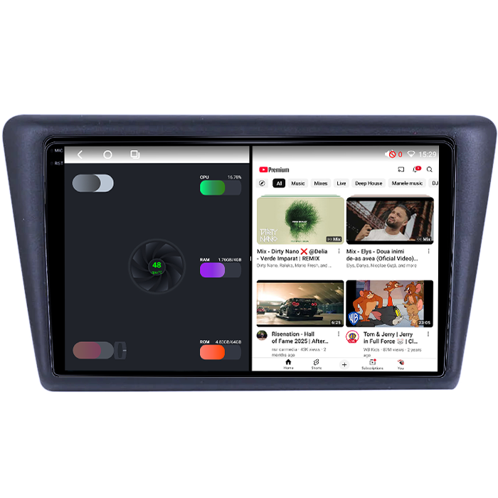 Navigatie dedicata Skoda Rapid 2013-2017, 4GB RAM 64GB ROM, Octacore, Android 14, Display QLED 1K 9", Carplay&Android Auto, SIM 4G, Ventilator Activ [3]