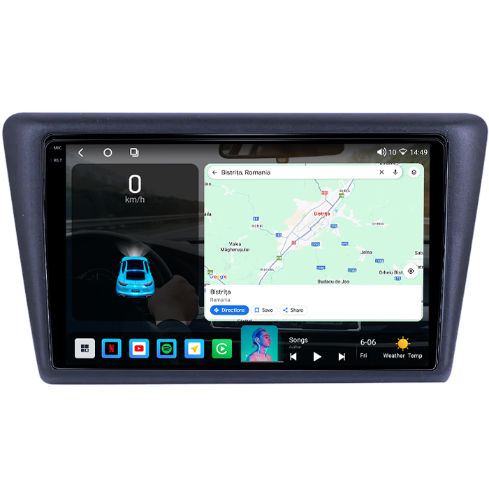 Navigatie dedicata Skoda Rapid 2013-2017, 4GB RAM 64GB ROM, Octacore, Android 14, Display QLED 1K 9", Carplay&Android Auto, SIM 4G, Ventilator Activ [2]