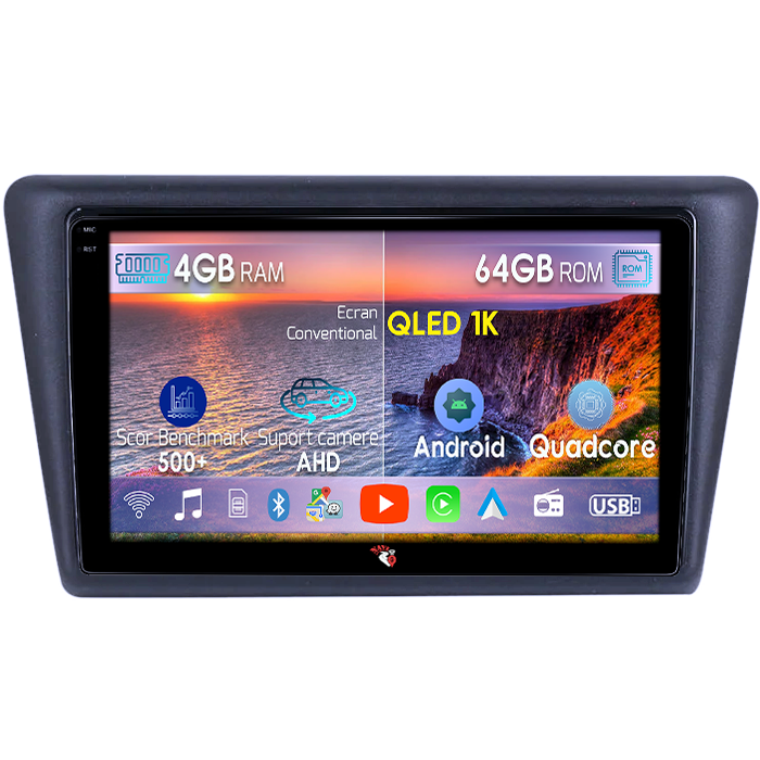 Navigatie dedicata Skoda Rapid 2013-2017, 4GB RAM 64GB ROM, Octacore, Android 14, Display QLED 1K 9", Carplay&Android Auto, SIM 4G, Ventilator Activ [1]