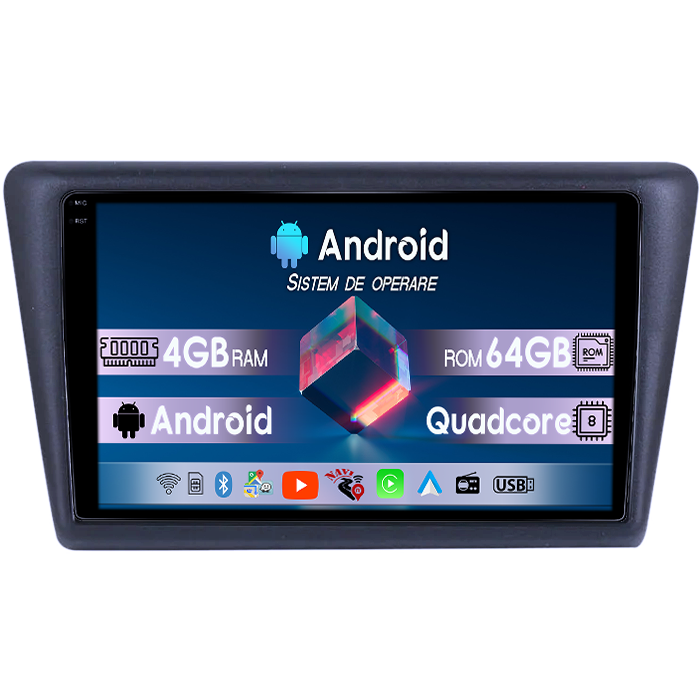 Navigatie dedicata Skoda Rapid 2013-2018, 4GB RAM 64GB ROM, Quad Core, Display 10" QLED 1K, Carplay, Android 14, Bluetooth, Magazin Play, Suport Camere AHD [1]