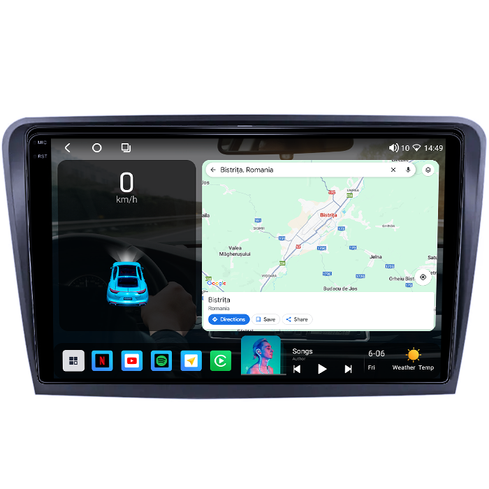 Navigatie dedicata Skoda Superb 2 2008-2015, 4GB RAM 64GB ROM, Octacore, Android 14, Display QLED 1K 9", Carplay&Android Auto, SIM 4G, Ventilator Activ [2]