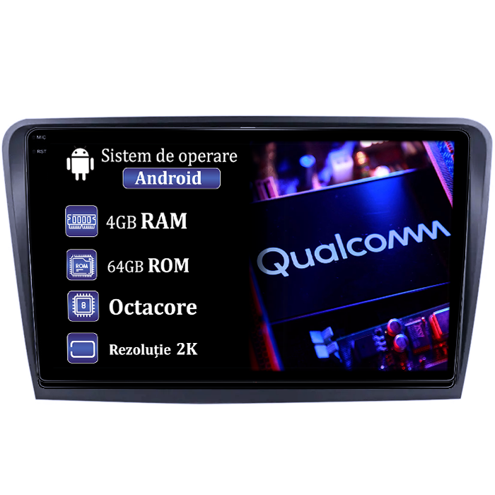 Navigatie dedicata Skoda Superb 2008-2015, 4GB RAM 64GB ROM, Procesor Qualcomm Octacore, Android 14, Rezolutie 2K, Display QLED 9", DSP, Carplay&Android Auto, SIM 4G [1]