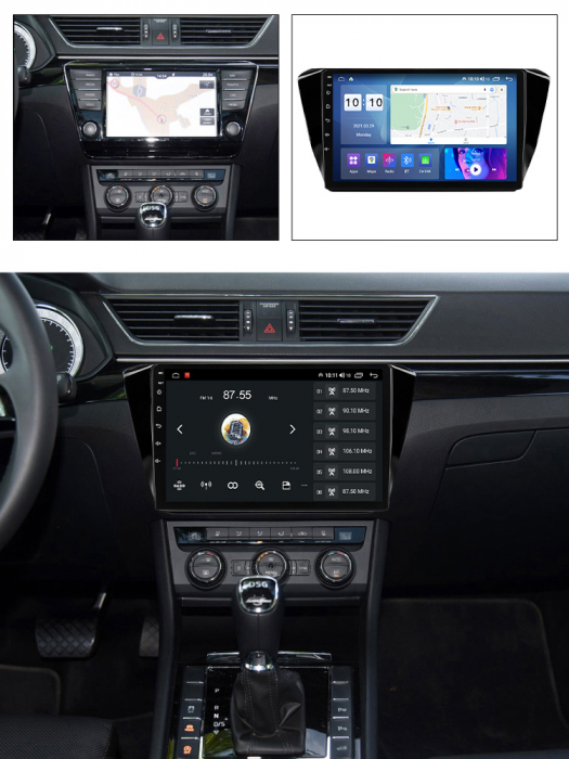 Navigatie dedicata Skoda Superb 2016-2019, 4 GB RAM 32 ROM, Android 13, Display QLED, 9", DSP, Carplay, Android Auto, Internet, Youtube , Waze , WI-FI , USB , Bluetooth [7]