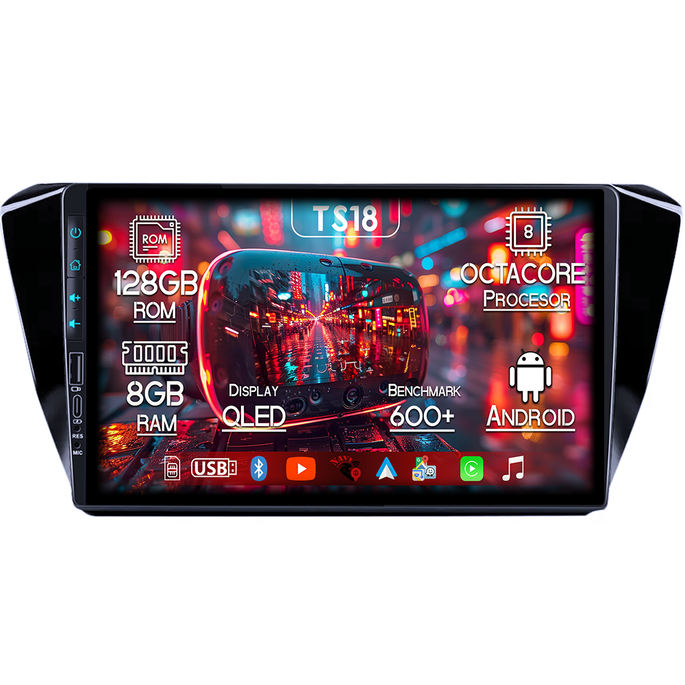 Navigatie dedicata Skoda Superb 2016-2019, USB&Butoane fizice frontale, Platforma TS18, 9 Inch, 8GB RAM 128GB ROM, Octacore, Android 14, Android Auto&Carplay [1]