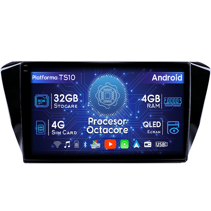 Navigatie dedicata Skoda Superb 3 2015-2019, 4GB RAM 32GB ROM, Octacore, Android 14, Display QLED 1K 9", DSP, Carplay&Android Auto, SIM 4G, Bluetooth, Ventilator Activ [1]