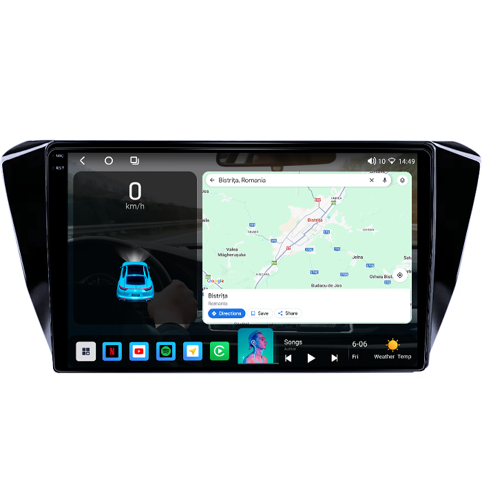 Navigatie dedicata Skoda Superb 3 2015-2019, 4GB RAM 64GB ROM, Octacore, Android 14, Display QLED 1K 10", Carplay&Android Auto, SIM 4G, Ventilator Activ [2]