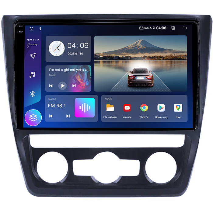 Navigatie dedicata Skoda Yeti 2014+, 4GB RAM 32GB ROM, Octacore, Android 14, Display QLED  10", DSP, Carplay&Android Auto, SIM 4G, Bluetooth, Ventilator Activ [2]