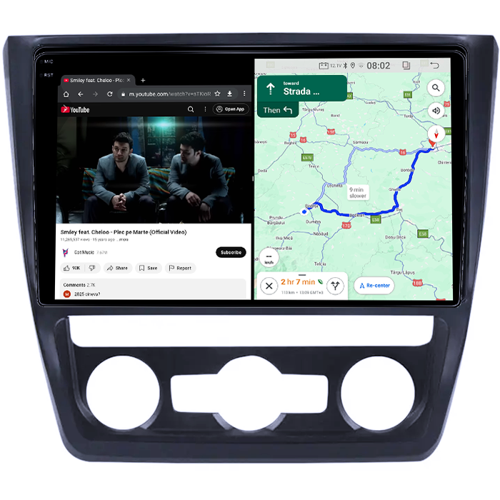 Navigatie dedicata Skoda Yeti 2014+, 4GB RAM 32GB ROM, Octacore, Android 14, Display QLED  10", DSP, Carplay&Android Auto, SIM 4G, Bluetooth, Ventilator Activ [4]