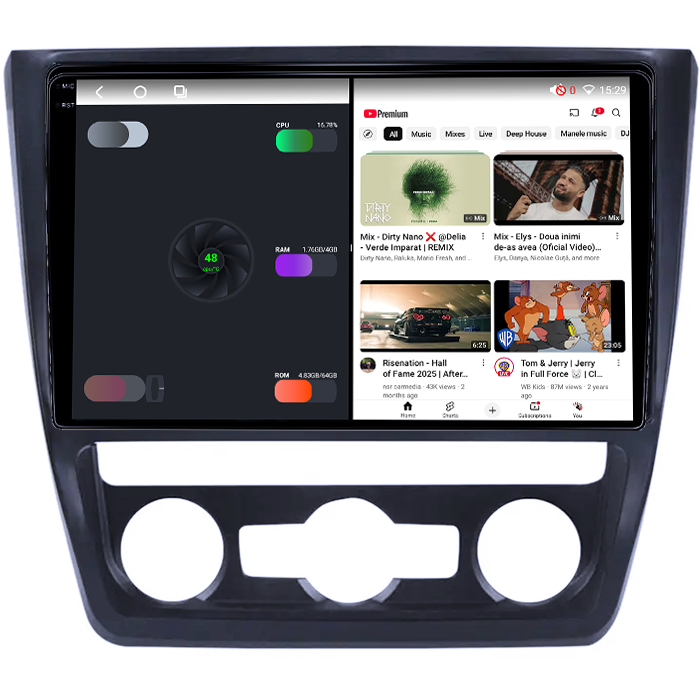 Navigatie dedicata Skoda Yeti 5L 2009-2014, 4GB RAM 64GB ROM, Octacore, Android 14, Display QLED 1K 10", Carplay&Android Auto, SIM 4G, Ventilator Activ [3]