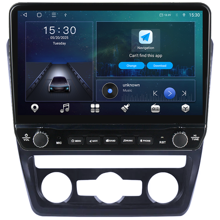 Navigatie dedicata Skoda Yeti Black Tesla cu butoane rotative model 2024, 4GB RAM 64GB ROM, Procesor Quadcore, Android 14, Display QLED 10", DSP, Carplay&Android Auto    [5]