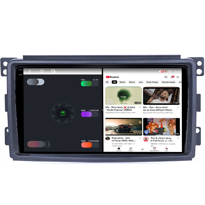 Navigatie dedicata Smart Fortwo 2006-2011, 4GB RAM 32GB ROM, Octacore, Android 14, Display QLED 1K 9", DSP, Carplay&Android Auto, SIM 4G, Bluetooth, Ventilator Activ [4]